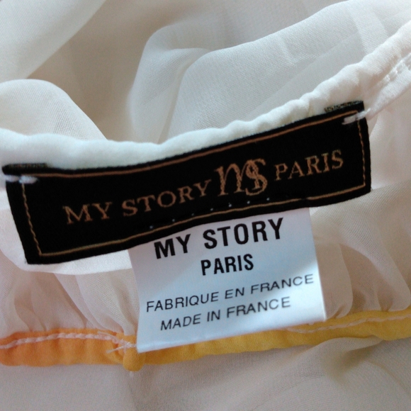 EUC My Story Paris Chiffon Floaty Poncho Caftan Rainbow Ombre Gradient Fringe OS - Picture 3 of 3